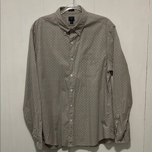 J. Crew Men's Gray Polka Dot Shirt Slim Fit